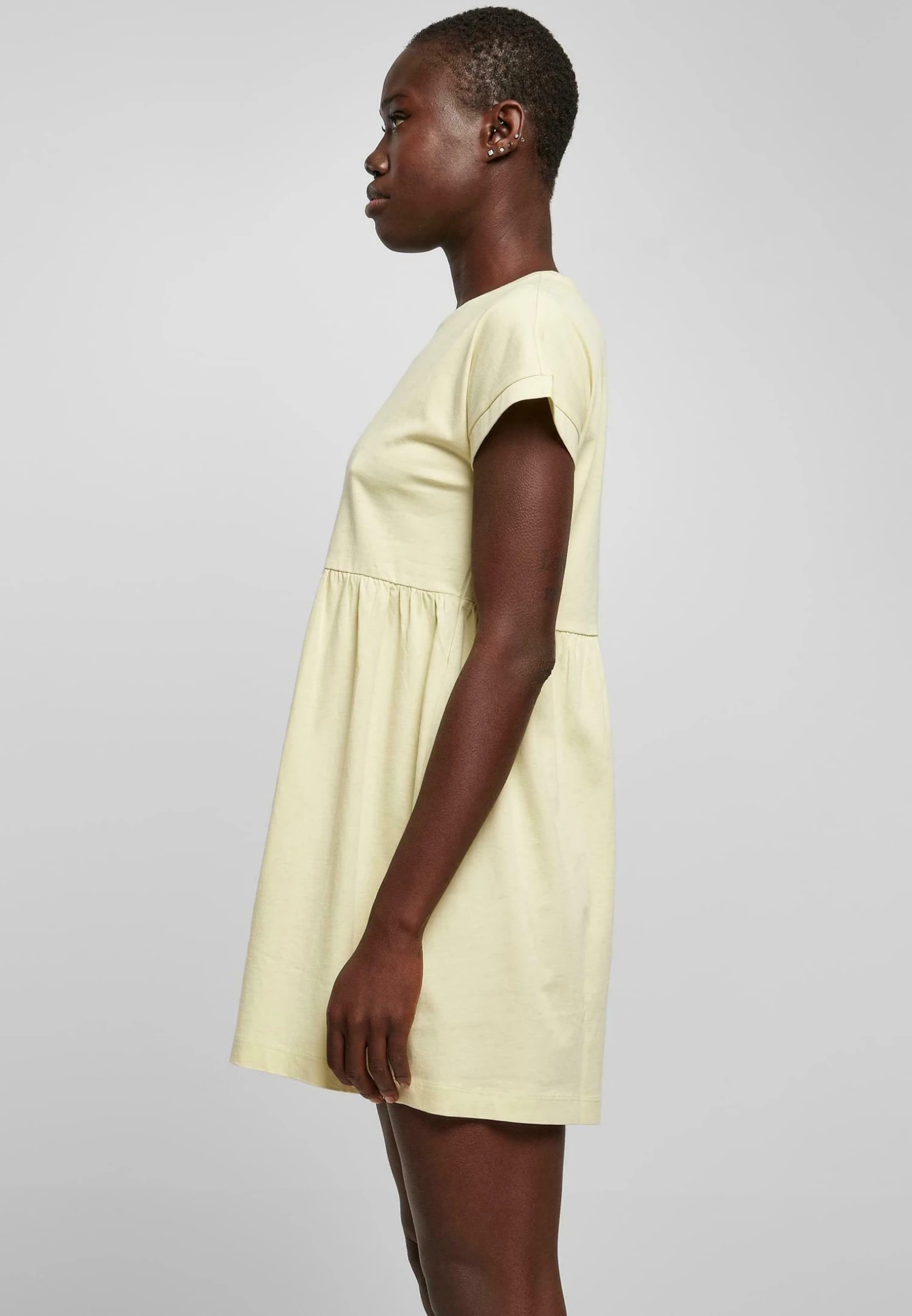 URBAN CLASSICS Empire Valance - Jurk - Softyellow 6 URBAN CLASSICS Empire Valance - Jurk - Softyellow - Afbeelding 4