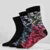 URBAN CLASSICS Flower Socks 3 Pack - Sokken - Black/Grey/Red -Urban Classics d4d29c6bb6934393b4d4b411c3a127fd