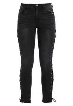 URBAN CLASSICS Lace Up Pants - Jeans Skinny Fit - Black Washed -Urban Classics d54194ab80584fc9b2ccc408fbb36bbb