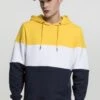 URBAN CLASSICS 3-Tone Hoody - Hoodie - Chrome Yellow/White/Navy -Urban Classics d6b47892ae4d45a1873d85182ecb5c13