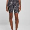 URBAN CLASSICS High Waist Aop Cycle - Shorts - Blackuniverse -Urban Classics d8c1a9e18b0a42ad9b217cb7183432c1