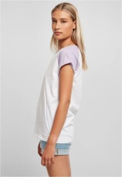 URBAN CLASSICS Contrast Raglan - T-Shirt Print - White Lilac -Urban Classics d986b89b017f4d22836388d3664857b7