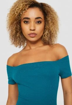 URBAN CLASSICS Off Shoulder - Etui-Jurk - Watergreen -Urban Classics d98e60fc1fd6415196da68451e3c1095