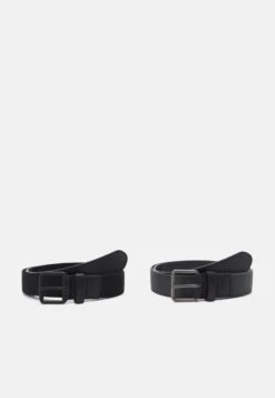 URBAN CLASSICS Stretch Basic Belt Unisex 2 Pack - Riem - Black/Charcoal