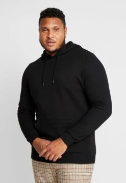 URBAN CLASSICS Organic Basic Hoody Plus Size - Hoodie - Black