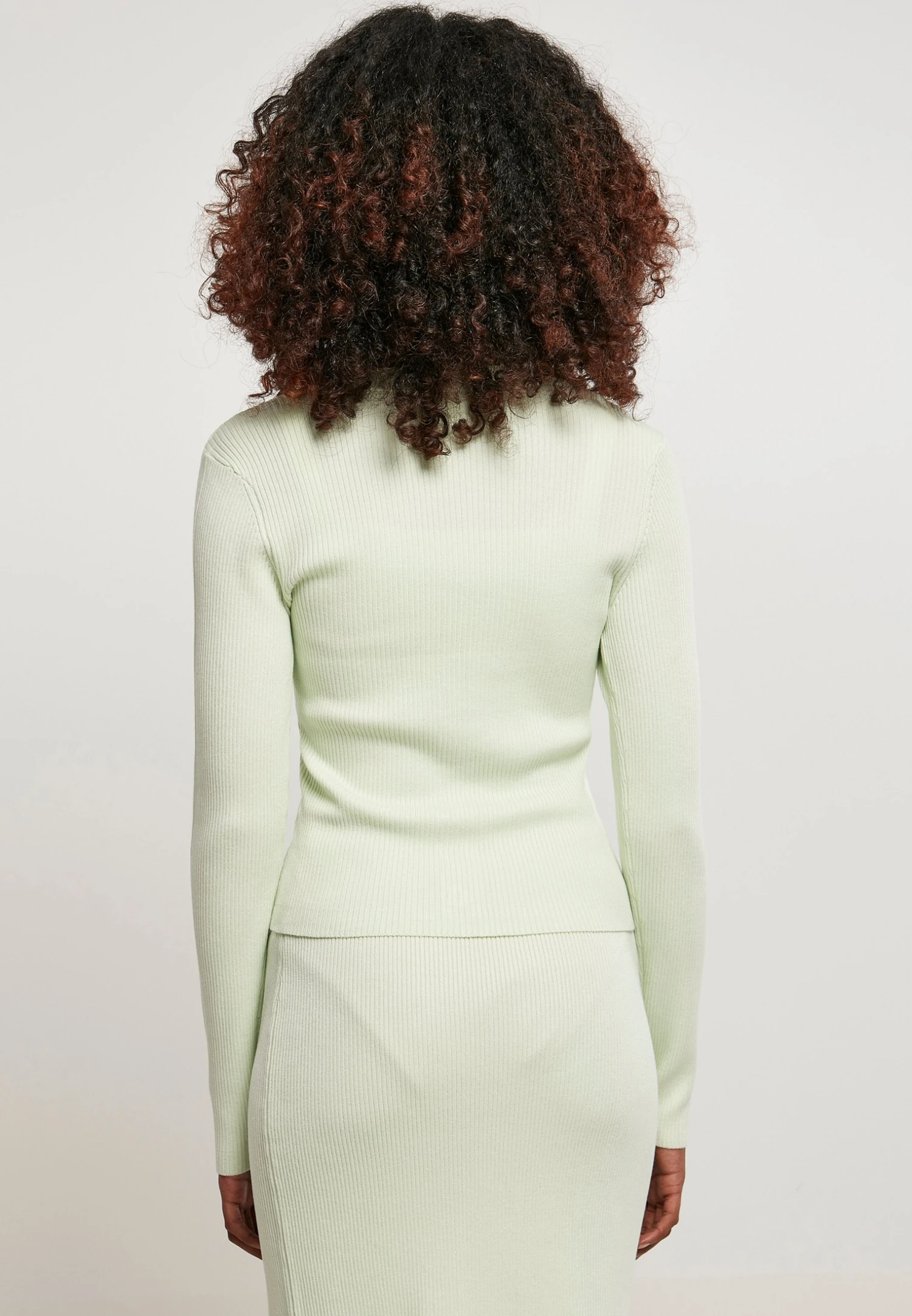 URBAN CLASSICS Ladies Short Rib Knit Cardigan - Vest - Lightmint 5 URBAN CLASSICS Ladies Short Rib Knit Cardigan - Vest - Lightmint - Afbeelding 3