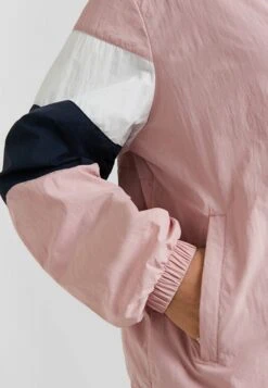 Ladiescrinkle Track- Windjack - Darkrose/Navy/White -Urban Classics ddd3bb860f324549aca520f813142202