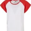 URBAN CLASSICS Contrast Raglan- T-Shirt Print - White Hugered