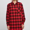 URBAN CLASSICS Check Flannel- Blousejurk - Black Red
