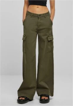 URBAN CLASSICS Wide Leg Twill - Cargobroek - Olive