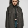 URBAN CLASSICS Ladies Classic Overshirt - Jas - Charcoal -Urban Classics e0e6adf8f8b14e52b67fc3ad7442ae18