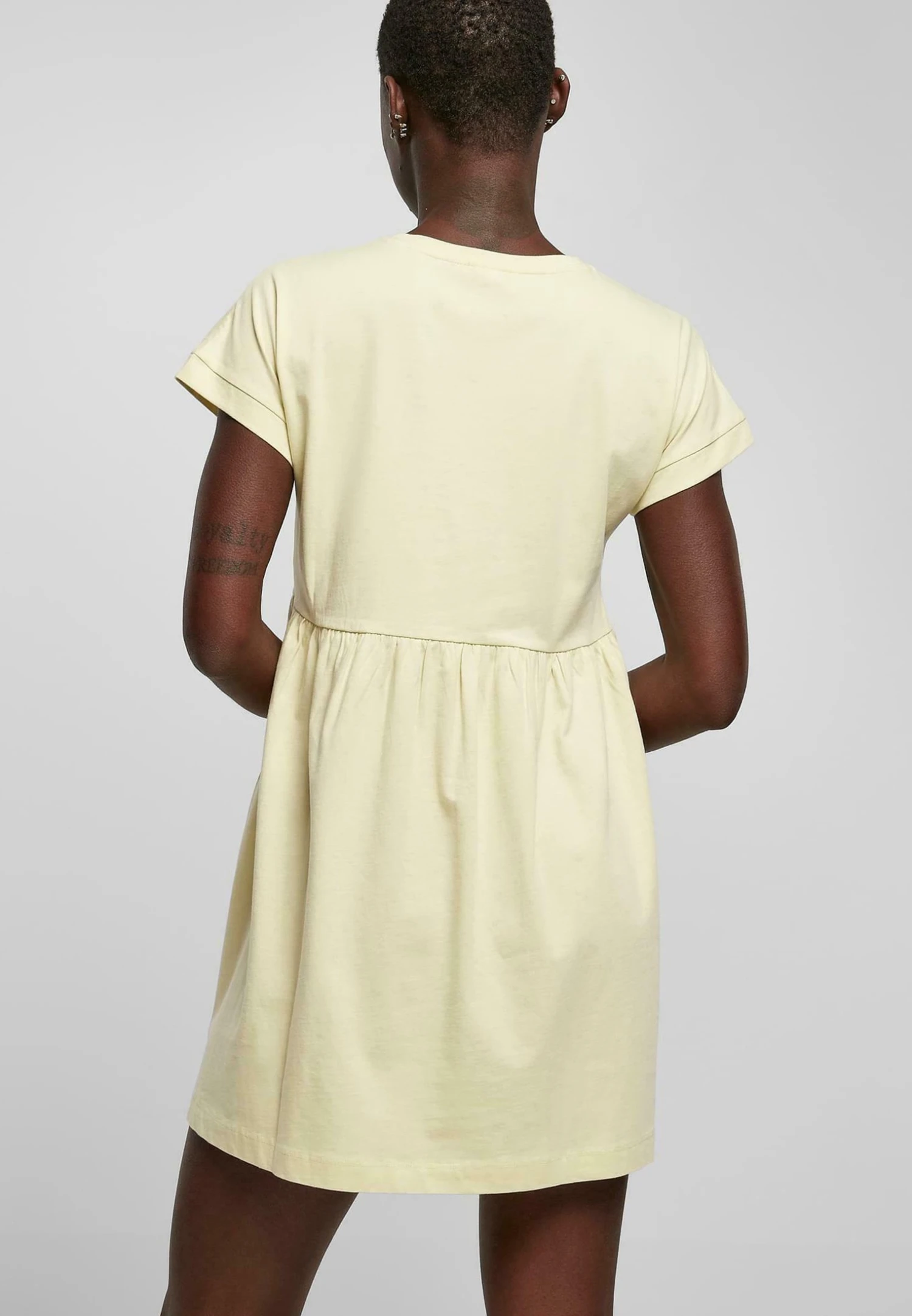 URBAN CLASSICS Empire Valance - Jurk - Softyellow 5 URBAN CLASSICS Empire Valance - Jurk - Softyellow - Afbeelding 3