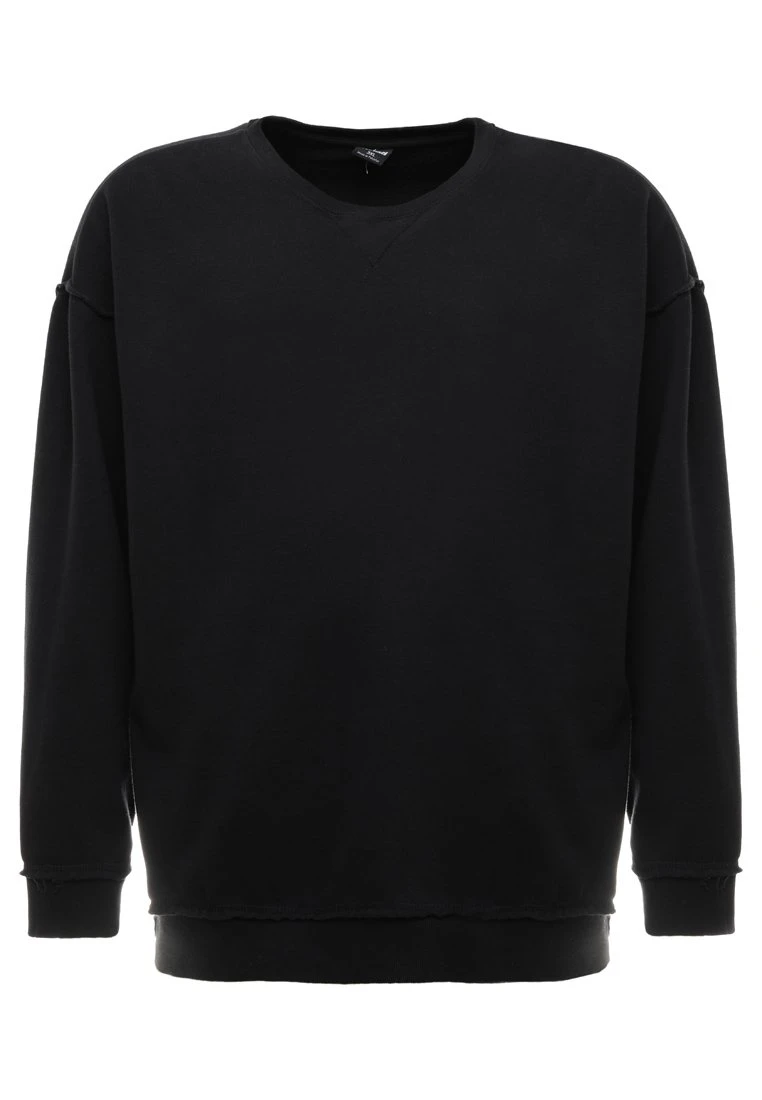 URBAN CLASSICS Oversized Open Edge Crew- Sweater - Schwarz 8 URBAN CLASSICS Oversized Open Edge Crew- Sweater - Schwarz - Afbeelding 6