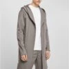 URBAN CLASSICS Long Hooded Open Edge Cardigan - Vest - Grey