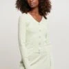 URBAN CLASSICS Ladies Short Rib Knit Cardigan - Vest - Lightmint