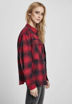 URBAN CLASSICS Ladies Check Overshirt - Overhemdblouse - Darkblue/Red -Urban Classics e3e270ccd15e4d97a53756734614178d