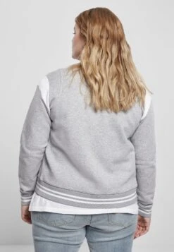 URBAN CLASSICS Sweater Met Rits - Grey White -Urban Classics e4124038b97a449da43257f7051d4901