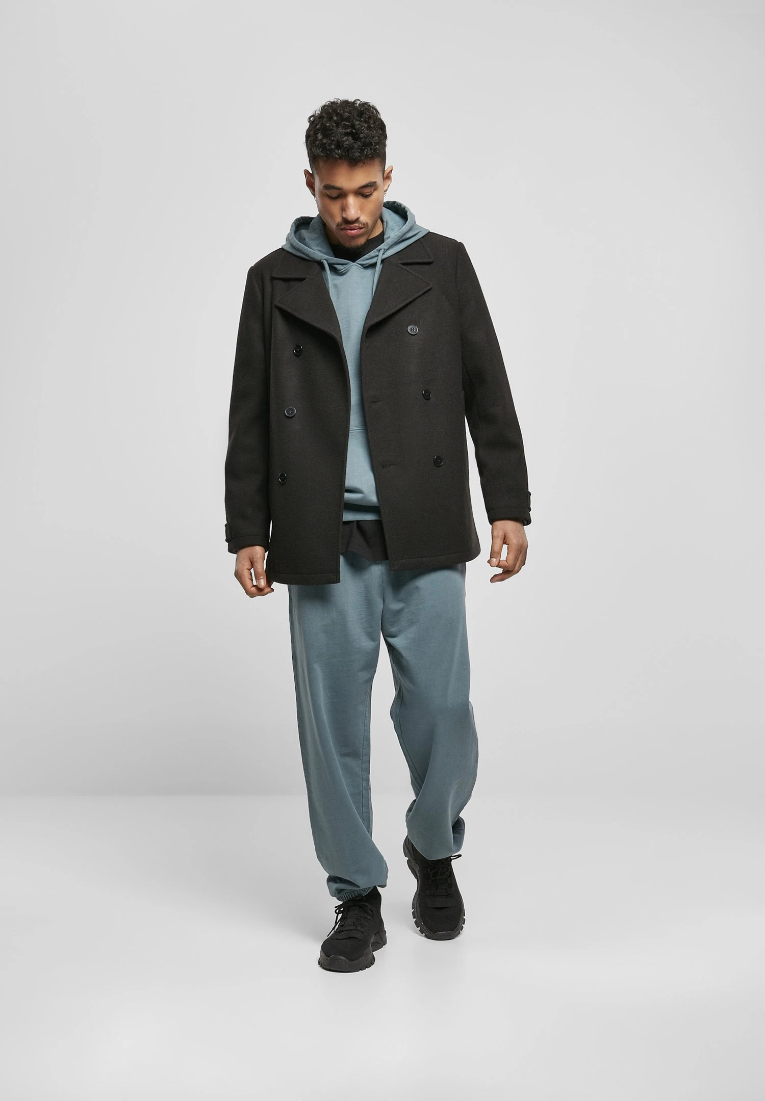 URBAN CLASSICS Classic Pea - Halflange Jas - Black 4 URBAN CLASSICS Classic Pea - Halflange Jas - Black - Afbeelding 2