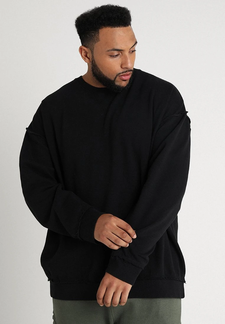 URBAN CLASSICS Oversized Open Edge Crew- Sweater - Schwarz 5 URBAN CLASSICS Oversized Open Edge Crew- Sweater - Schwarz - Afbeelding 3