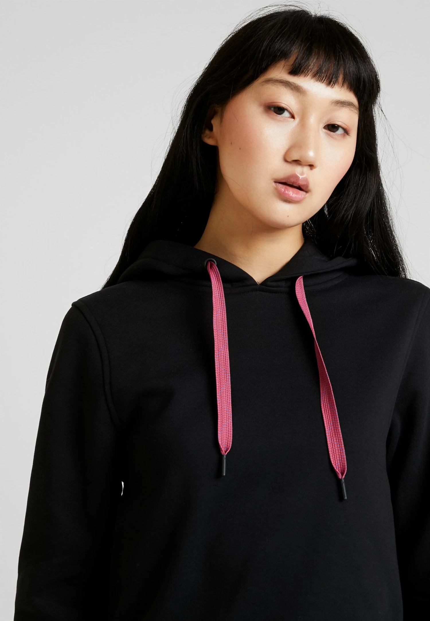 URBAN CLASSICS Ladies Contrast Drawstring Hoody - Hoodie - Black 7 URBAN CLASSICS Ladies Contrast Drawstring Hoody - Hoodie - Black - Afbeelding 5