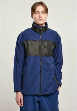 URBAN CLASSICS Hooded Micro - Fleecejas - Spaceblue
