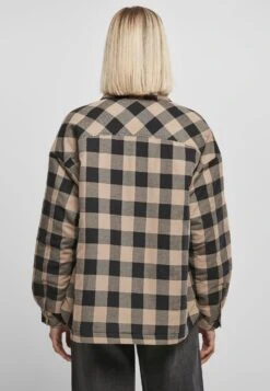 URBAN CLASSICS Langarm - Overhemdblouse - Black Softtaupe -Urban Classics eaa38b23ce354d17998d8e9fbe7b2378