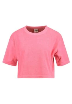 URBAN CLASSICS Ladies Short Towel Tee - T-Shirt Print - Pinkgrapefruit -Urban Classics eb96395d3993492ea880f168c1e6139a