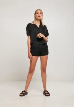 URBAN CLASSICS Overhemdblouse - Black 8 URBAN CLASSICS Overhemdblouse - Black -Urban Classics ecb90f9da952459d9c821d5fa68e25d2