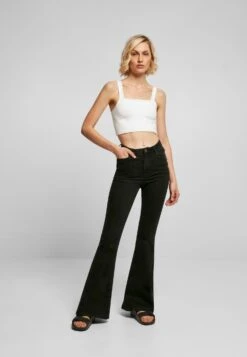 URBAN CLASSICS Organic High Waist - Bootcut Jeans - Black Washed -Urban Classics ece8479276314863bf4bfa48afb7bf23