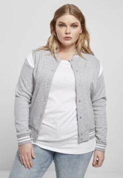 URBAN CLASSICS Sweater Met Rits - Grey White -Urban Classics f0e7973f219940c997bc2ae1a484ac5d