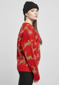 URBAN CLASSICS Oversized Christmas - Trui - Red/Gold -Urban Classics f1770fe340dd4f469b04fda655f67df0