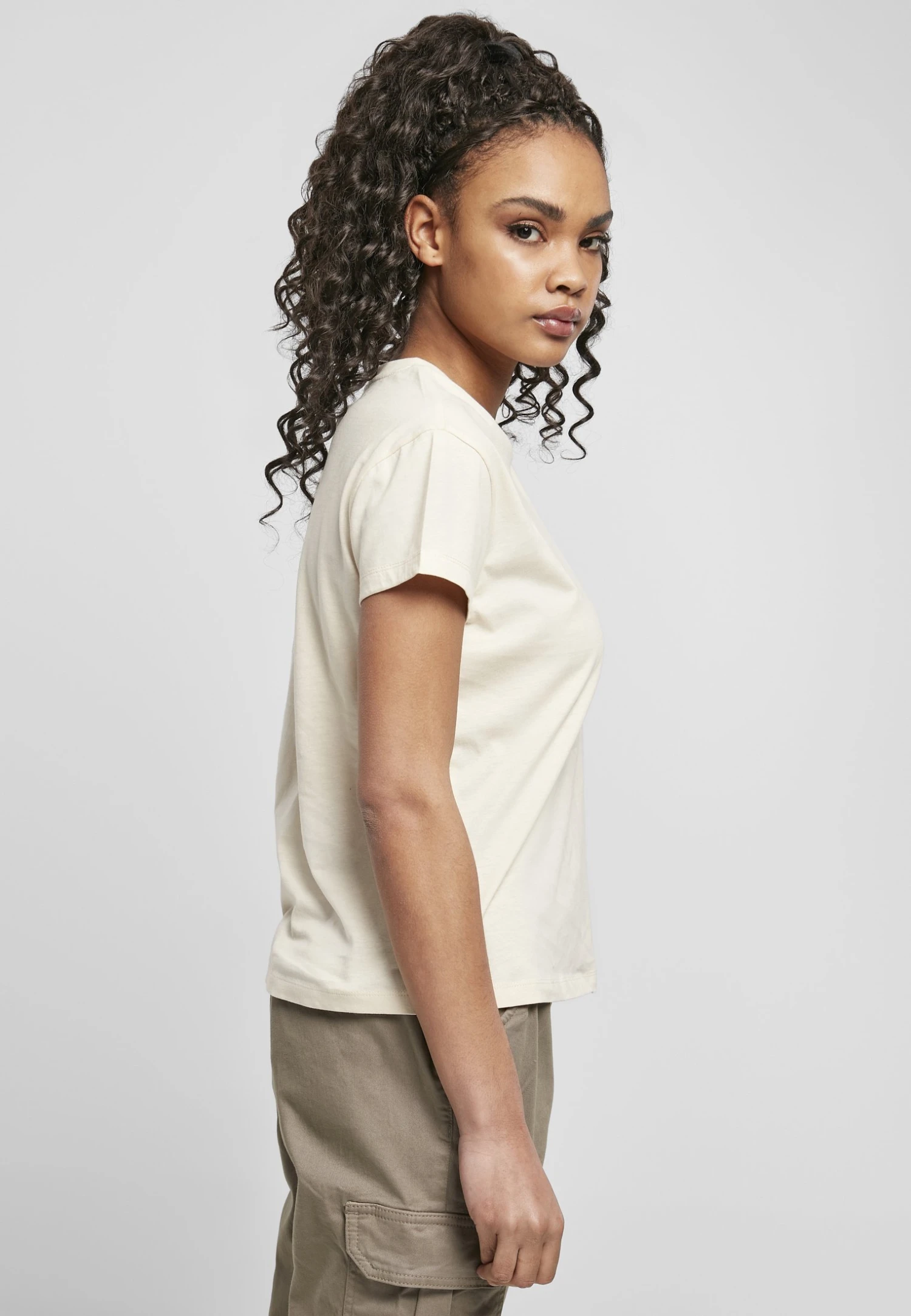 URBAN CLASSICS Ladies Basic Box Tee - T-Shirt Basic - Whitesand 7 URBAN CLASSICS Ladies Basic Box Tee - T-Shirt Basic - Whitesand - Afbeelding 5