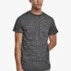 URBAN CLASSICS Shoulder Panel Tech Tee - T-Shirt Basic - Marled Charcoal -Urban Classics f2c25bb3f329497cba86ba7c1ce099b7