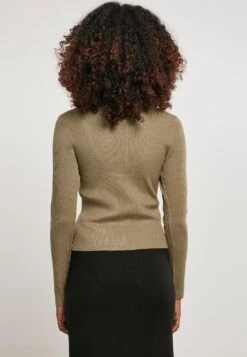 URBAN CLASSICS Ladies Short Rib Knit Cardigan - Vest - Khaki -Urban Classics f3e0e42e46fa4c94856c7344623d97db