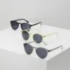 URBAN CLASSICS Sunglasses Cypres 3 Pack - Zonnebril - Black/Light Grey/Yellow
