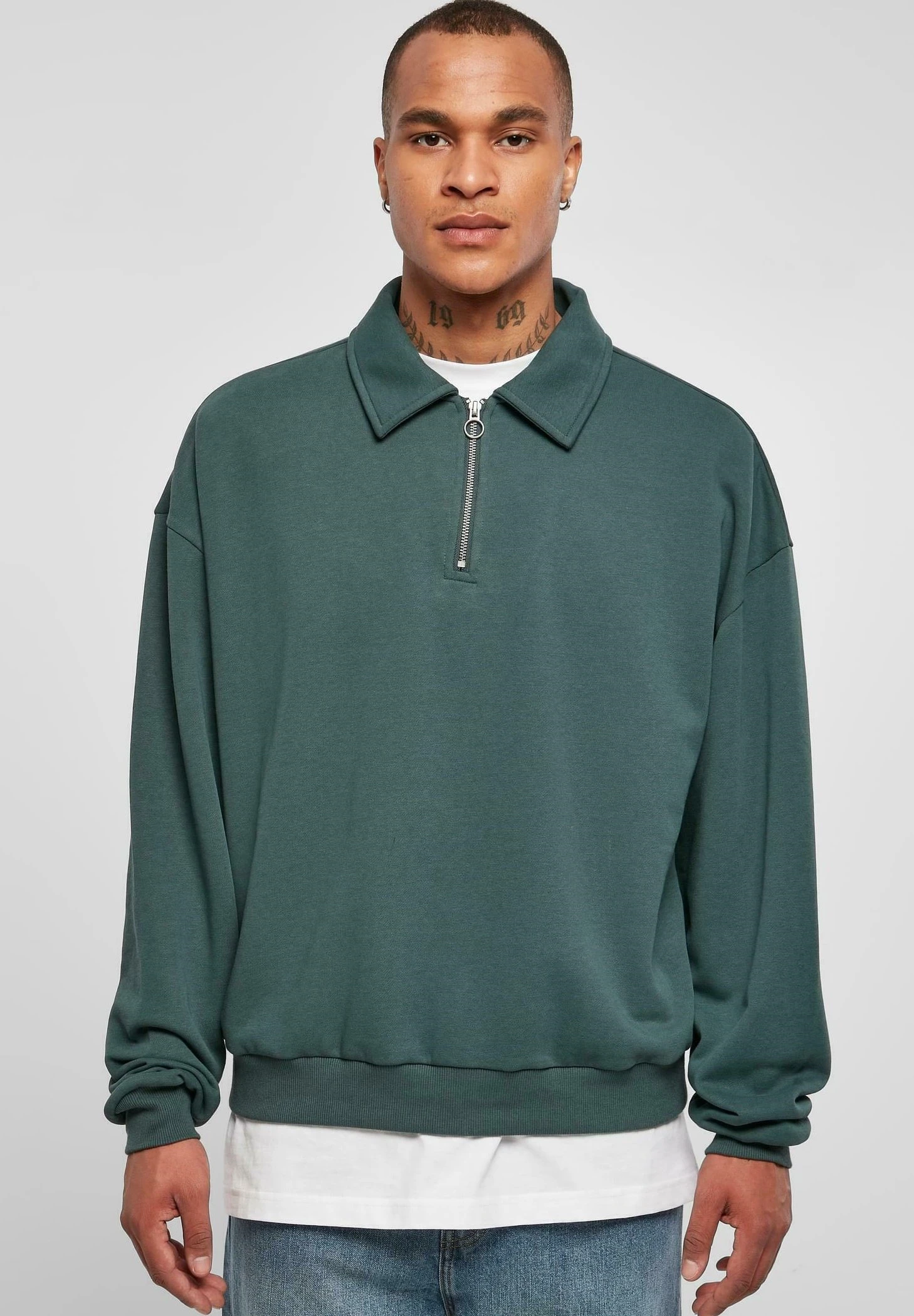 URBAN CLASSICS Collar Crew - Poloshirt - Bottlegreen 3 URBAN CLASSICS Collar Crew - Poloshirt - Bottlegreen
