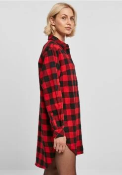 URBAN CLASSICS Check Flannel- Blousejurk - Black Red -Urban Classics f525284e000e418e90915271cd565612