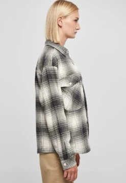 URBAN CLASSICS Oversized- Overhemdblouse - Whitesand Black 14 URBAN CLASSICS Oversized- Overhemdblouse - Whitesand Black -Urban Classics f54d1e39045a4534beb4ac9124e65b0d