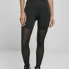 URBAN CLASSICS High Waist Transparent Tech - Legging - Black