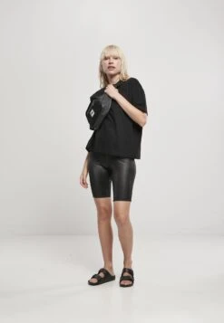 URBAN CLASSICS Ladies Organic Oversized Pleat Tee - T-Shirt Basic - Black -Urban Classics f96bdafc874b42bdbdeccb5eac0f378f