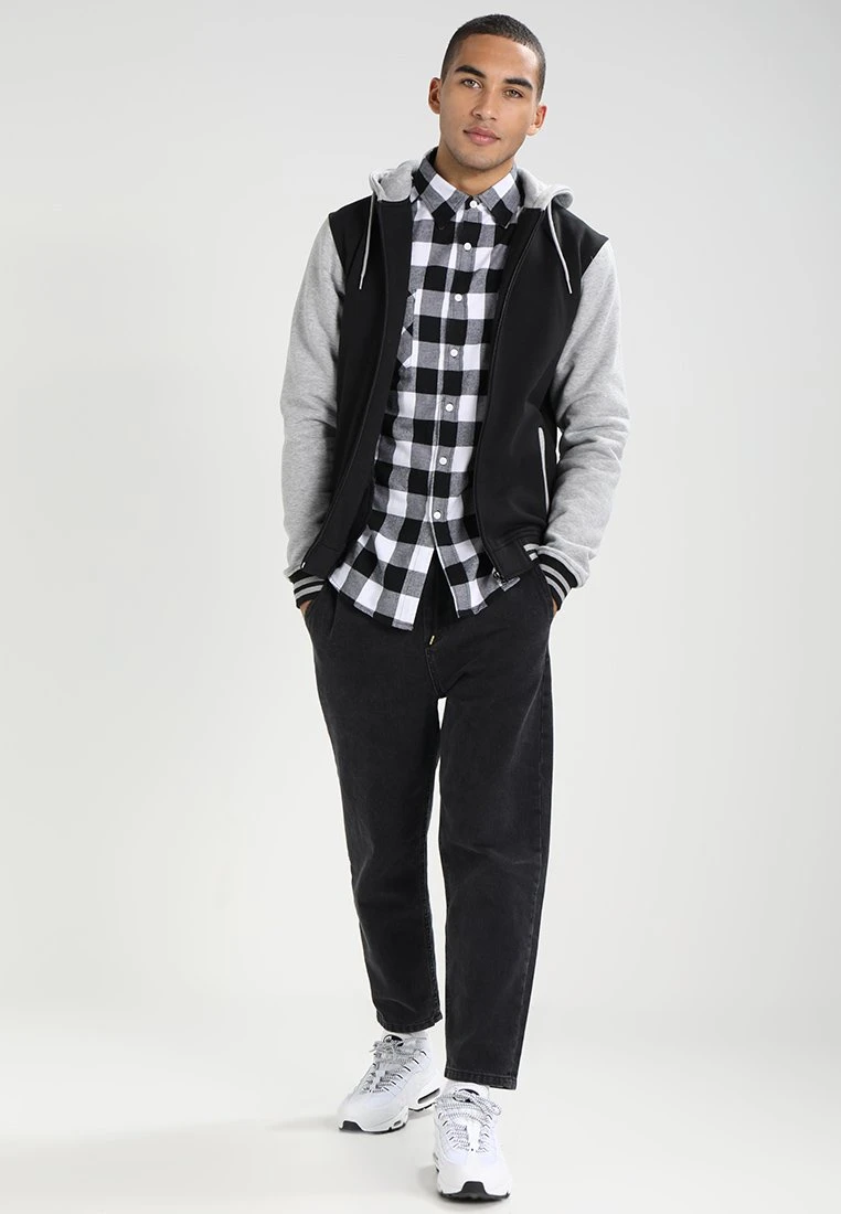 URBAN CLASSICS 2-Tone Zip Hoody - Sweater Met Rits - Black/Grey 4 URBAN CLASSICS 2-Tone Zip Hoody - Sweater Met Rits - Black/Grey - Afbeelding 2