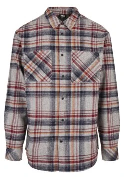 URBAN CLASSICS Heavy Curved- Overhemd - Grey Red -Urban Classics fc7ef3e1a5e64facbcb8accb775de00b