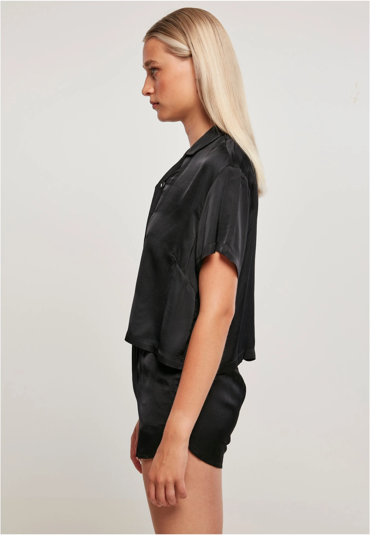 URBAN CLASSICS Overhemdblouse - Black 7 URBAN CLASSICS Overhemdblouse - Black - Afbeelding 5